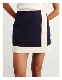 Canvas Wrap Mini Skirt