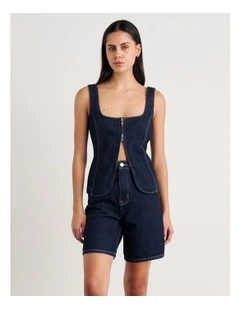 Cora Denim Bodice in Raw Wash