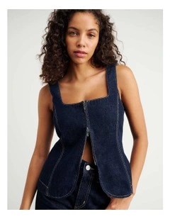 Cora Denim Bodice in Raw Wash