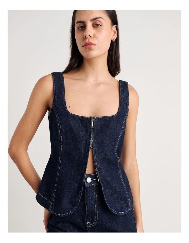 Cora Denim Bodice in Raw Wash image 4