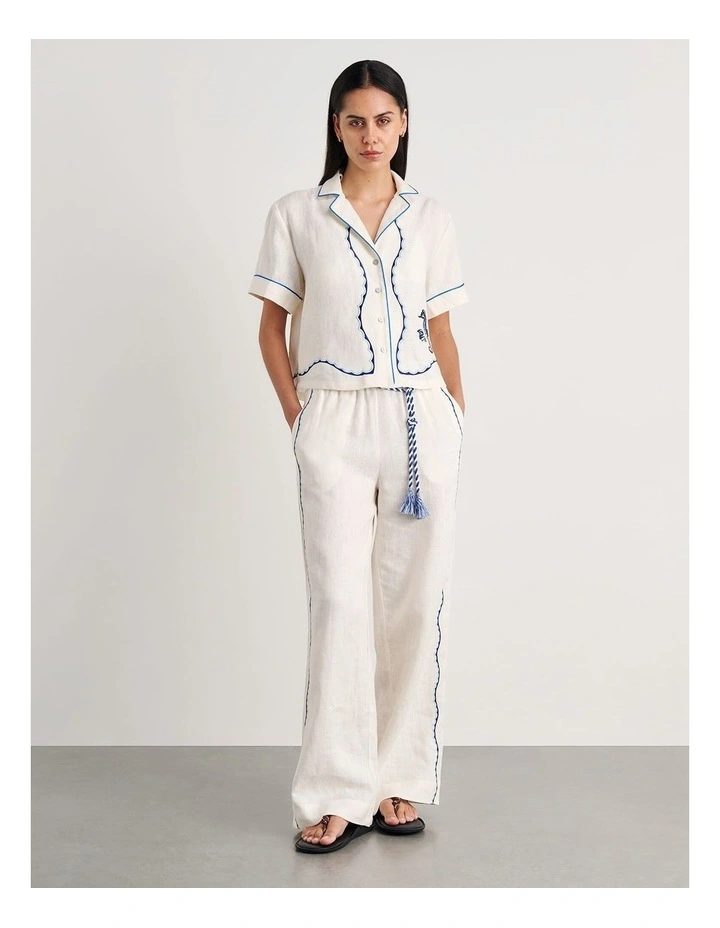 Seahorse Crop Short Sleeve Shirt in White image 5