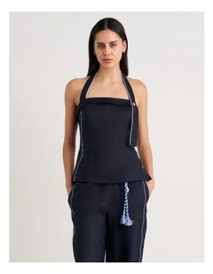 Seahorse Halter Top in Blue