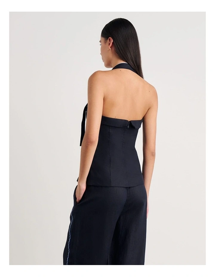 Seahorse Halter Top in Blue image 2