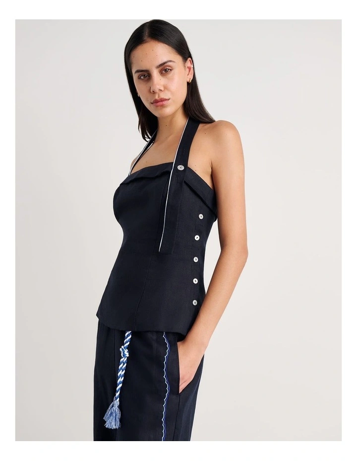 Seahorse Halter Top in Blue image 5