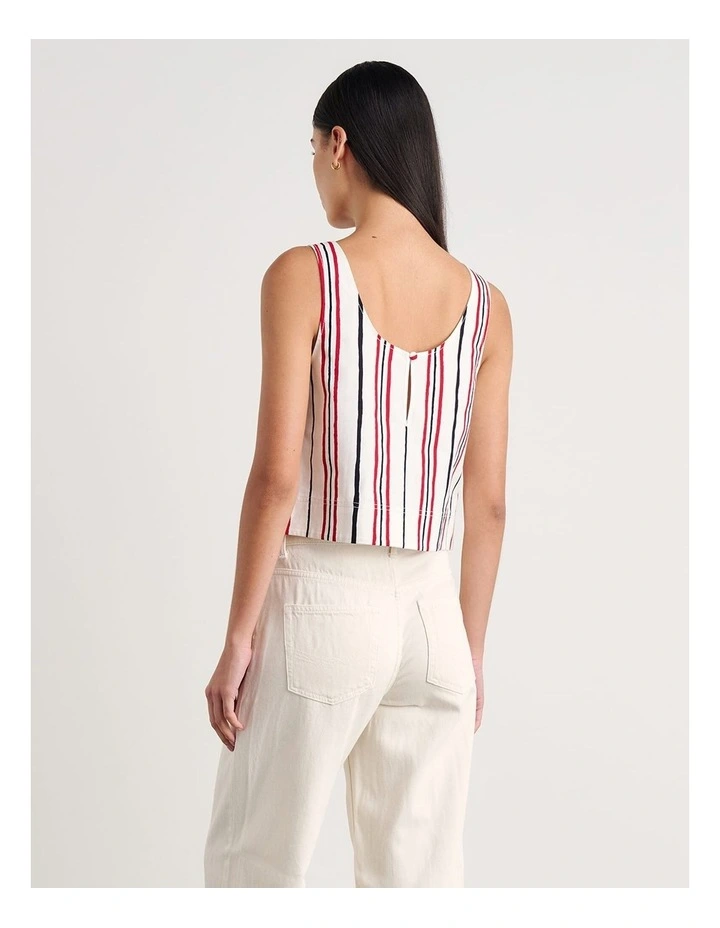 Canvas Contrast Scoop Cami in Red image 2