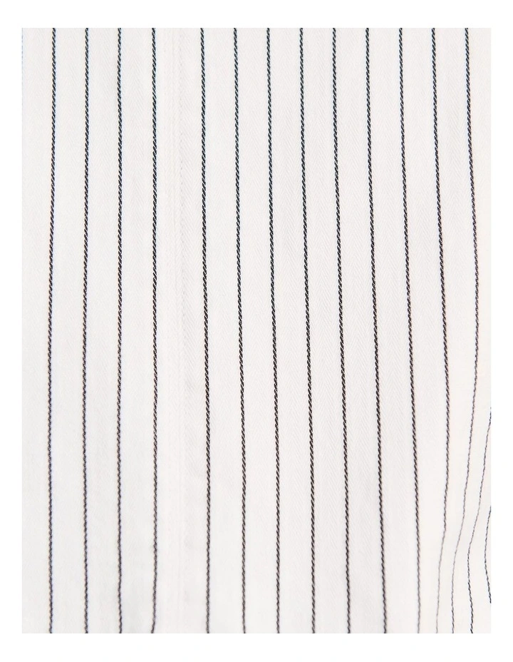 Billie Stripe Denim Top in White/Black image 7
