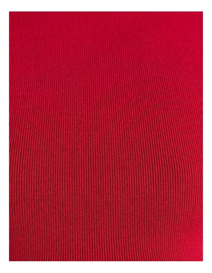 Lydia Contrast Knit Tank in Deep Red image 6