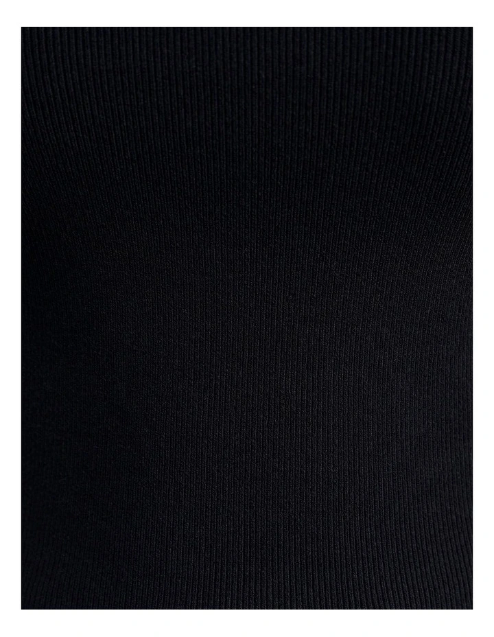 Lydia Contrast Knit Tank in Black image 6