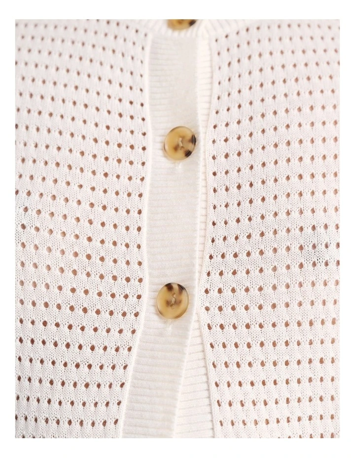 Brita Longline Knit Vest in White image 7