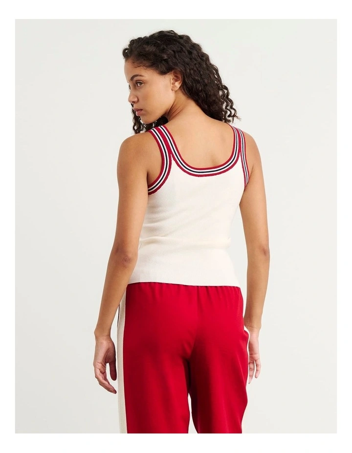 Lydia Stripe Knit Tank in White image 2
