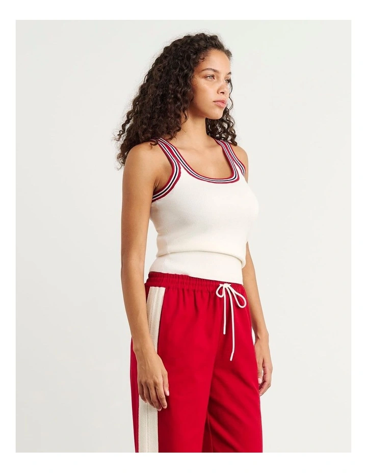 Lydia Stripe Knit Tank in White image 3