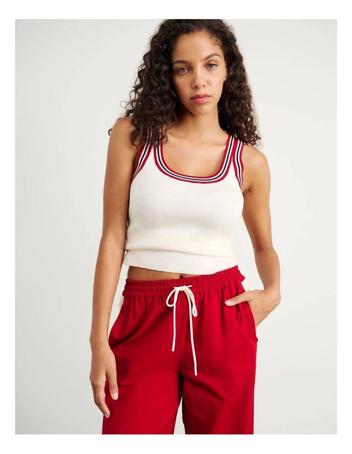 Lydia Stripe Knit Tank in White image 5