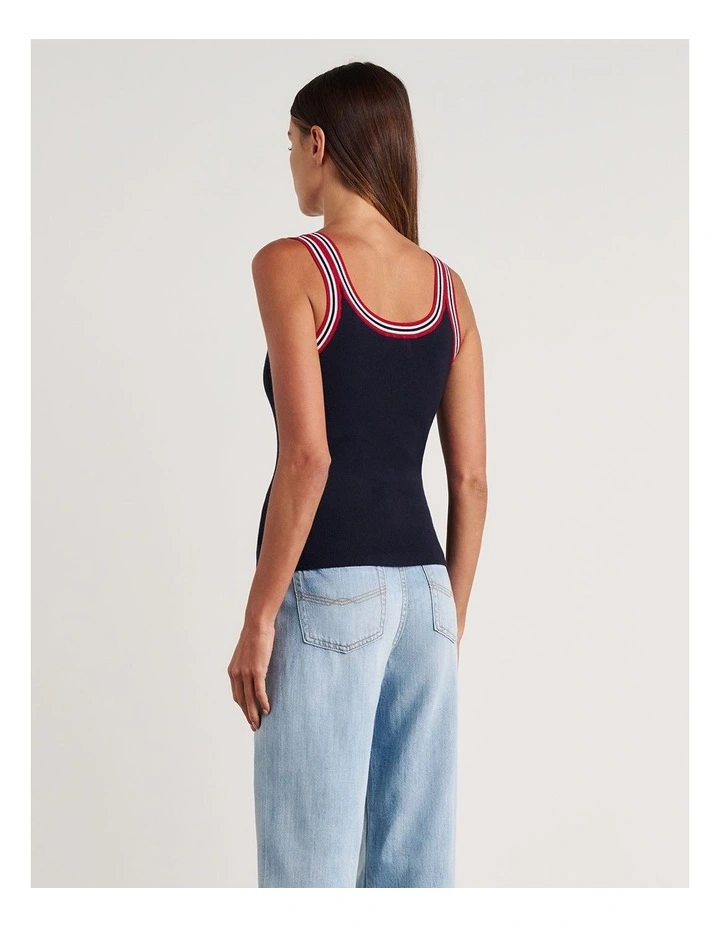 Lydia Stripe Knit Tank in Black image 2