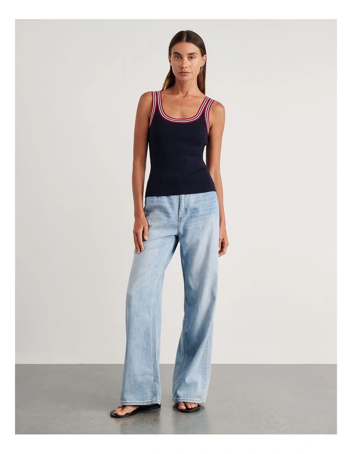 Lydia Stripe Knit Tank in Black image 4