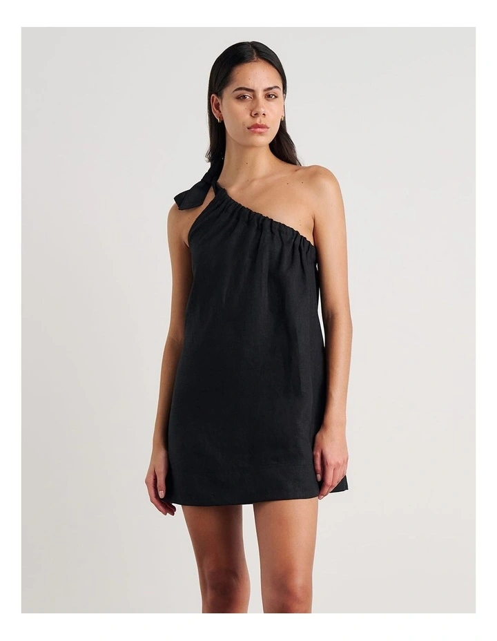 Ariel One Shoulder Linen Dress image 1