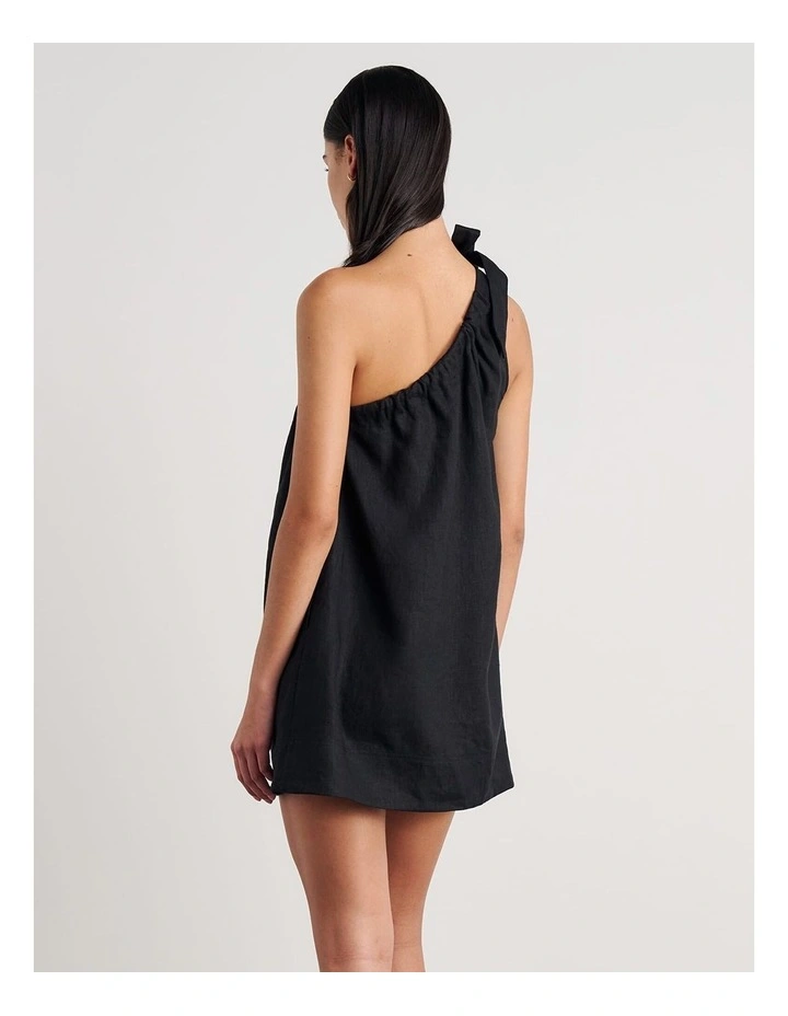 Ariel One Shoulder Linen Dress image 2