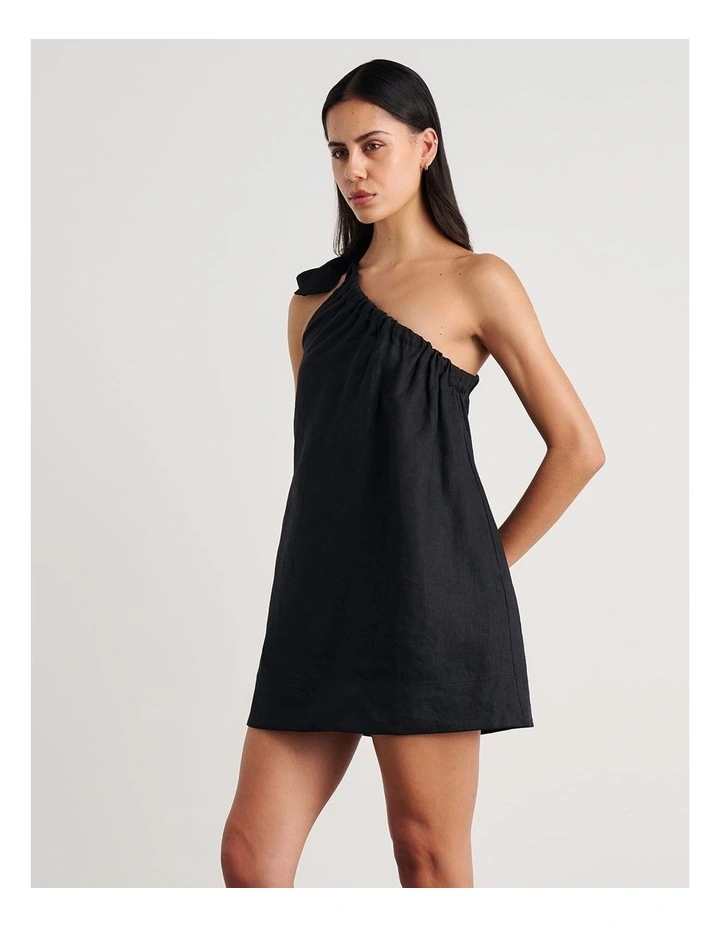Ariel One Shoulder Linen Dress image 3