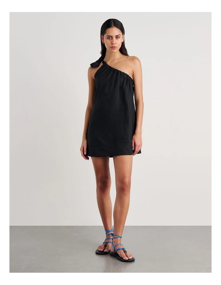 Ariel One Shoulder Linen Dress image 4