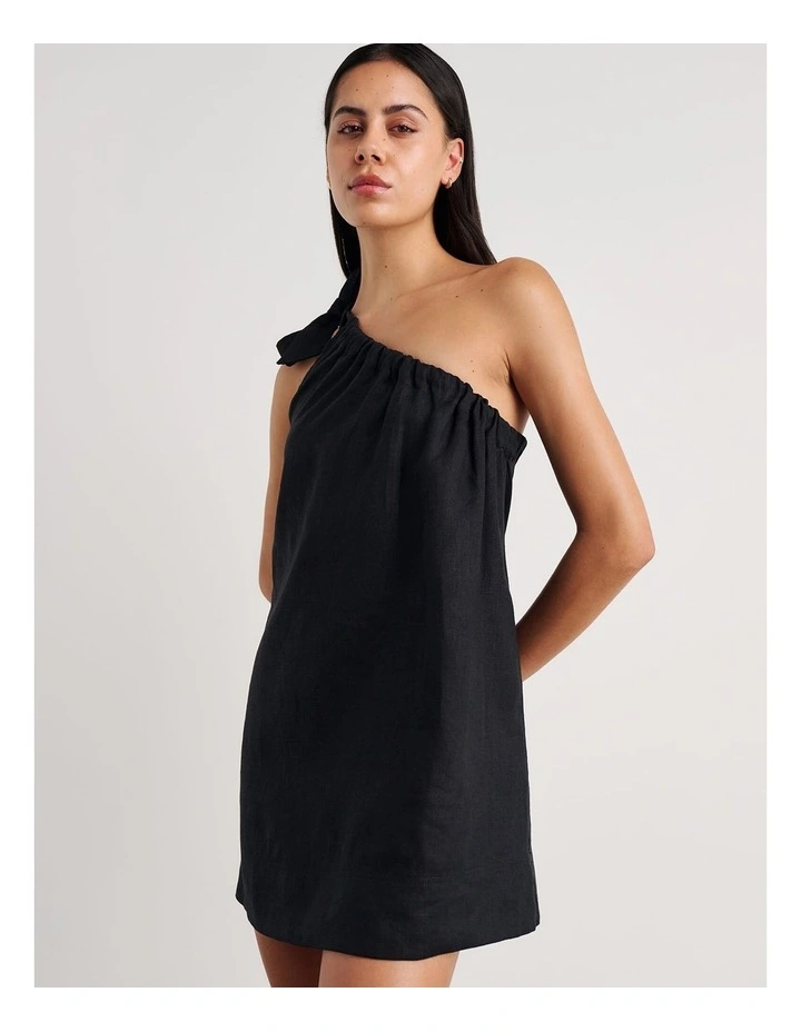 Ariel One Shoulder Linen Dress image 5