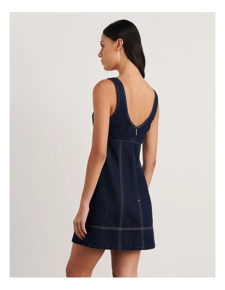 Daphne Denim Mini Dress in Raw Wash image 2