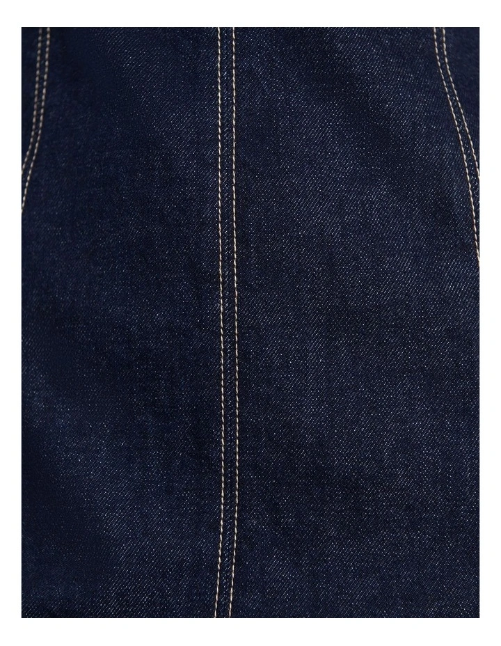 Daphne Denim Mini Dress in Raw Wash image 6