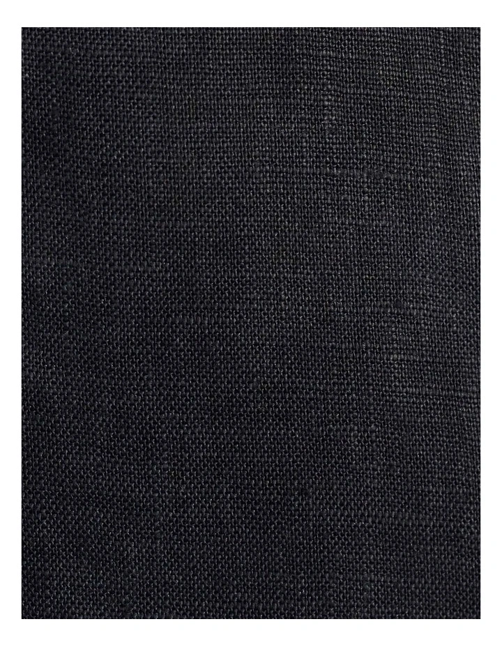 Daphne Linen Mini Dress in Black image 5