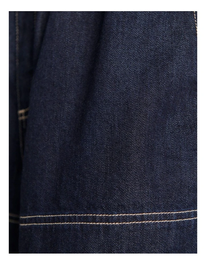 Loe Denim Pull On Short in Raw Wash image 6
