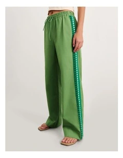 Canvas Contrast Pant in Green