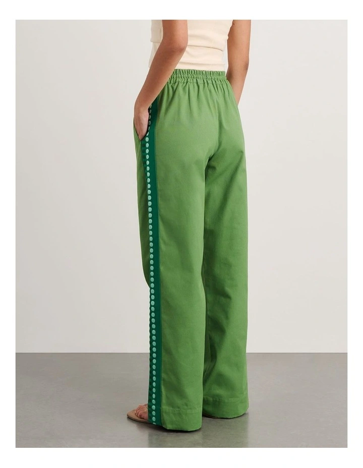 Canvas Contrast Pant in Green image 2