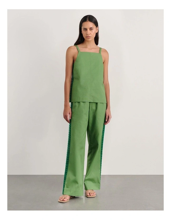 Canvas Contrast Pant in Green image 4