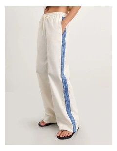 Canvas Contrast Pant in White