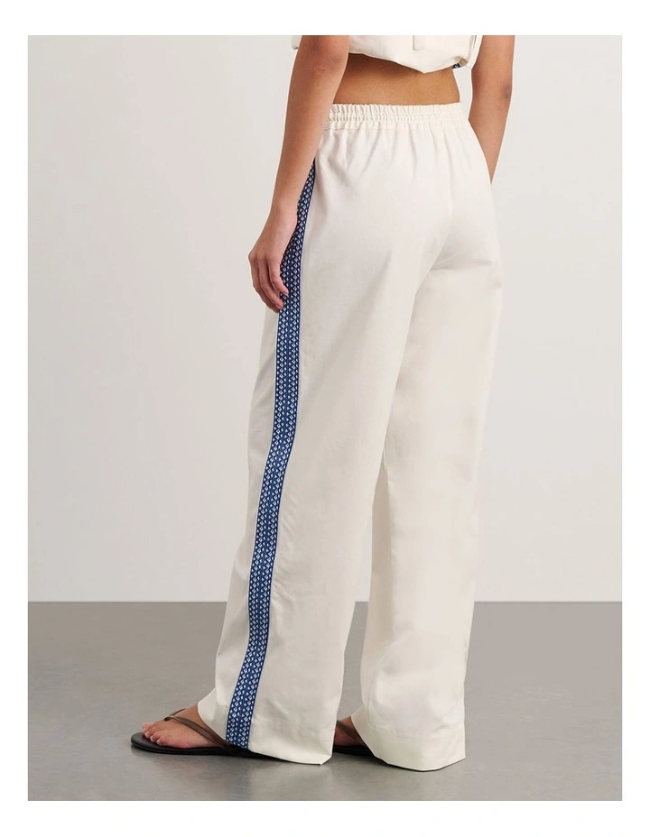 Canvas Contrast Pant in White image 2