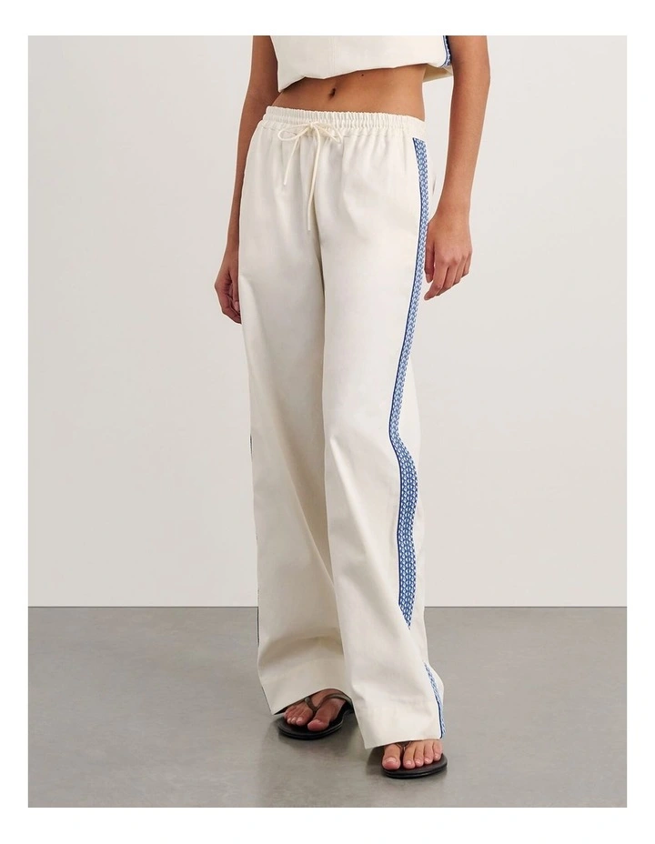 Canvas Contrast Pant in White image 4