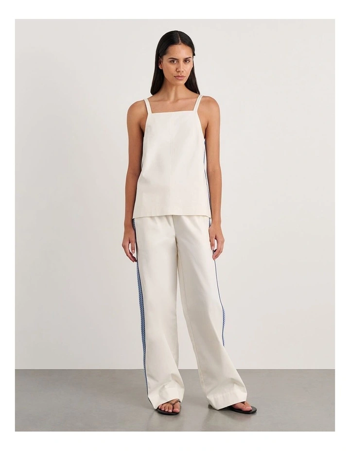 Canvas Contrast Pant in White image 5