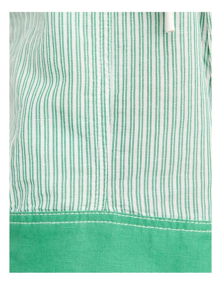 Gigi Stripe Pull On Short in Green image 7