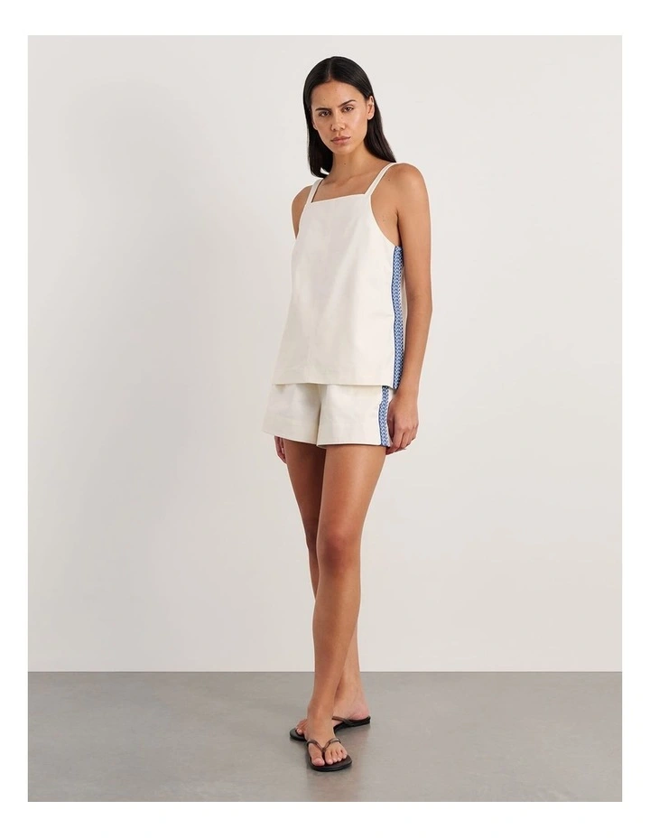 Canvas Contrast Short in Cream image 4