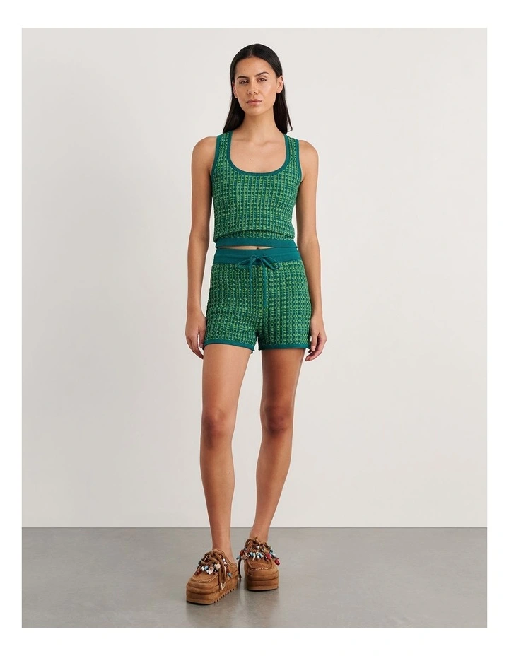 Kelly Contrast Knit Short in Green image 5