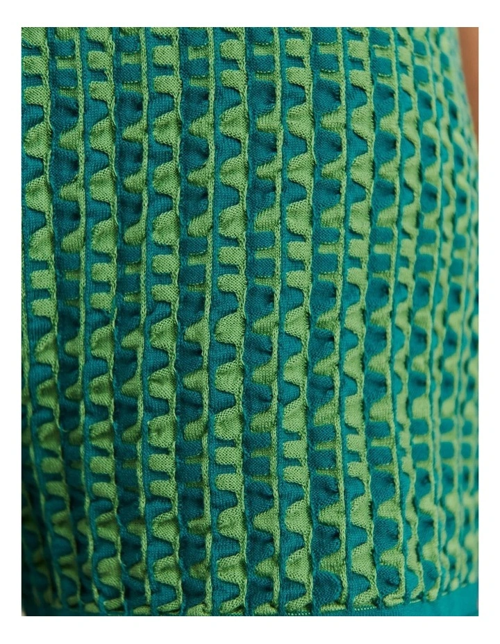 Kelly Contrast Knit Short in Green image 6