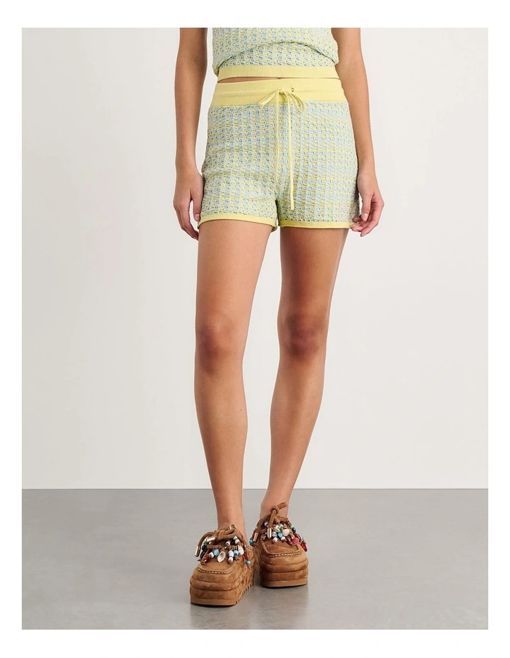 Kelly Contrast Knit Short in Multi image 4