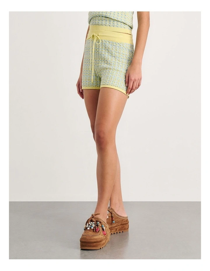 Kelly Contrast Knit Short in Multi image 5