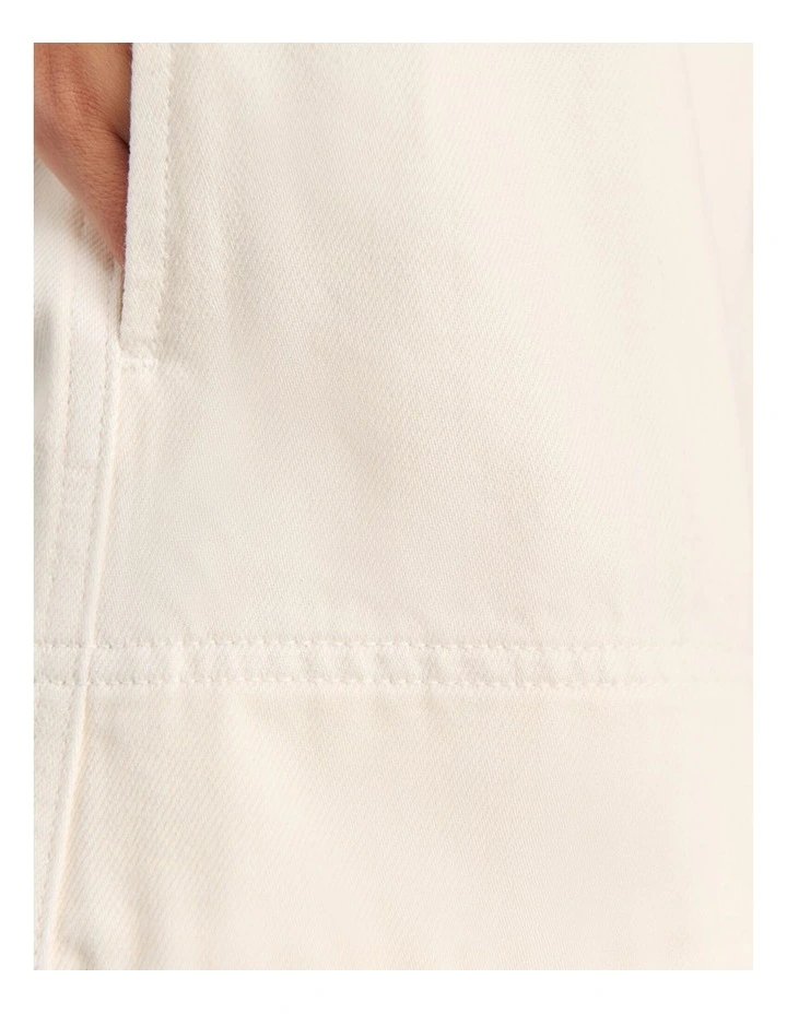 Loe Denim Pull On Short in Cream image 7