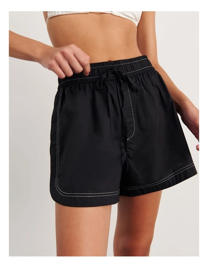 Eden Cotton Relaxed Short in Black image 1