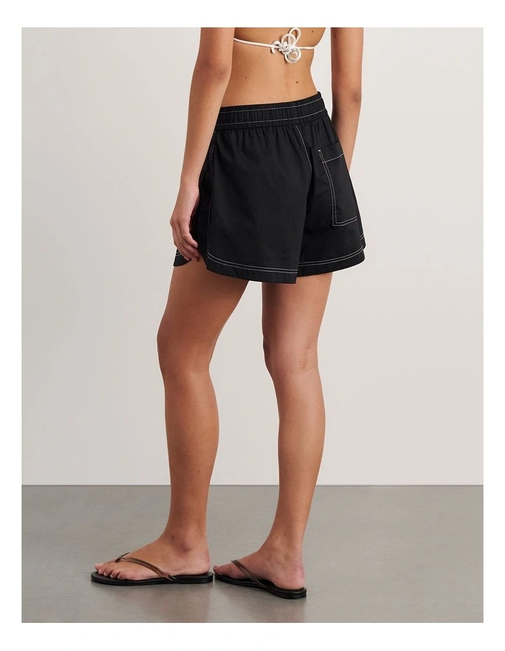 Eden Cotton Relaxed Short in Black image 2