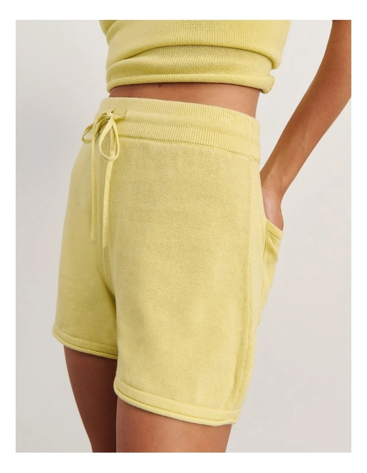 Brita Knit Pull on Shorts in Yellow image 1