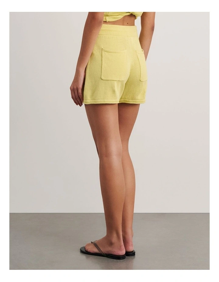 Brita Knit Pull on Shorts in Yellow image 2