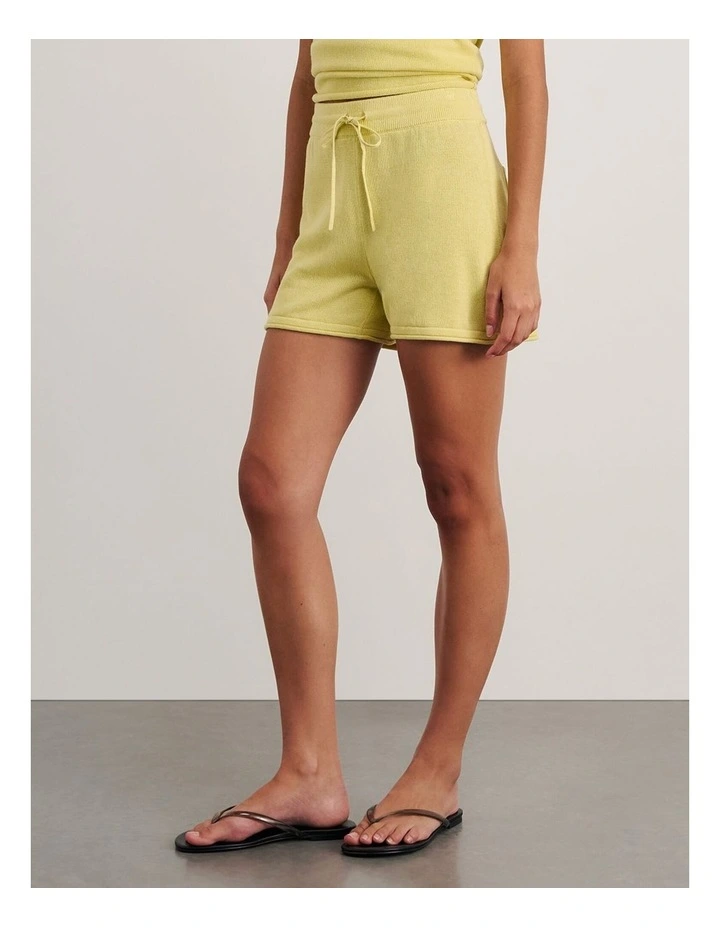 Brita Knit Pull on Shorts in Yellow image 3