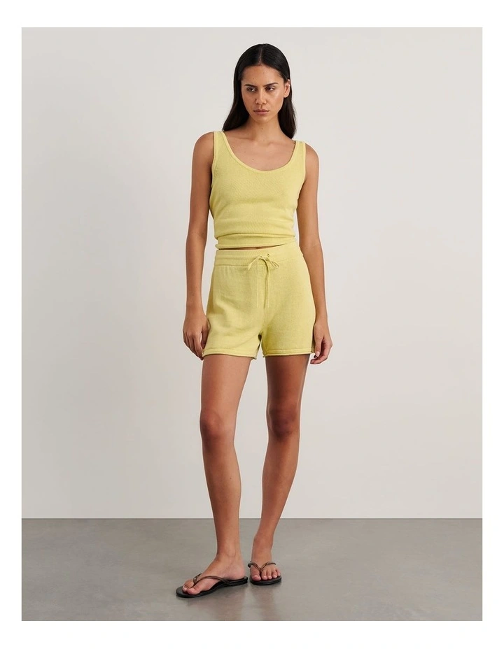 Brita Knit Pull on Shorts in Yellow image 4