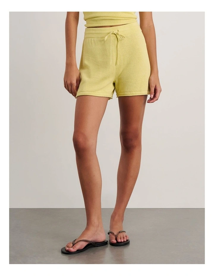 Brita Knit Pull on Shorts in Yellow image 5