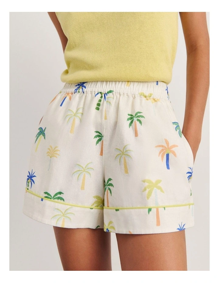 Palm Pull On Shorts in Beige image 1
