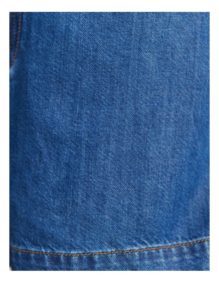 Loe Denim Pull On Skirt in Blue image 7